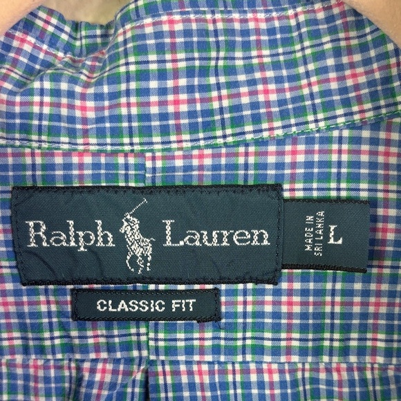 Ralph Lauren Classic Fit Multicolor Plaid Button Down Shirt in Pastel Colors L - Picture 3 of 9